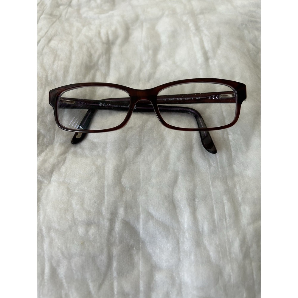 Ray-Ban RB 5187 2442 Glasses Brown Tortoise Purple 52-16-140 Frames Only (B)